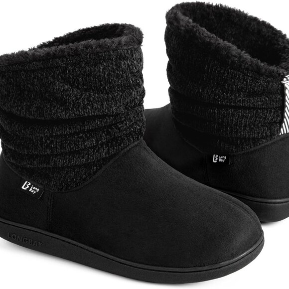 Women's Warm Chenille Knit Bootie Slippers - Picture 1 of 6